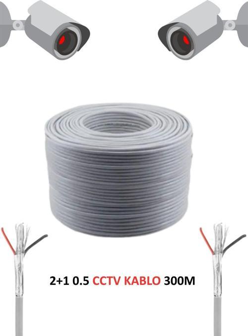Cctv Kablo Güvenlik Kamera Kablosu 2+1 0.50mm 300m Metre