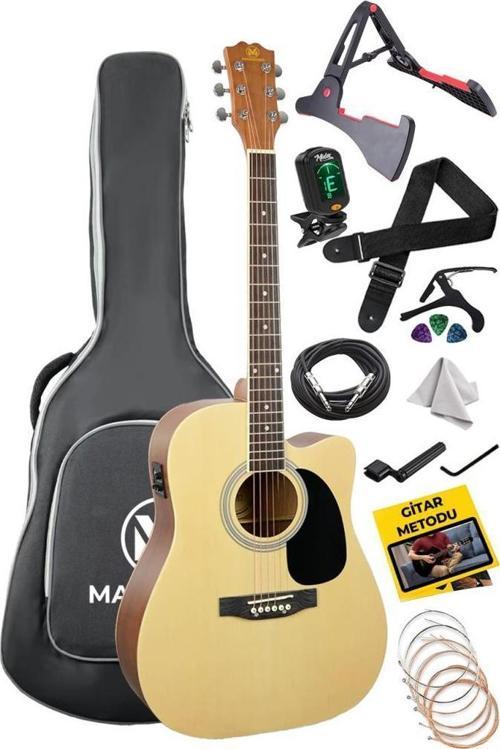 MCG-750NT Yüksek Kaliteli Ağaç Ekolayzerli Elektro Akustik Gitar Full Set