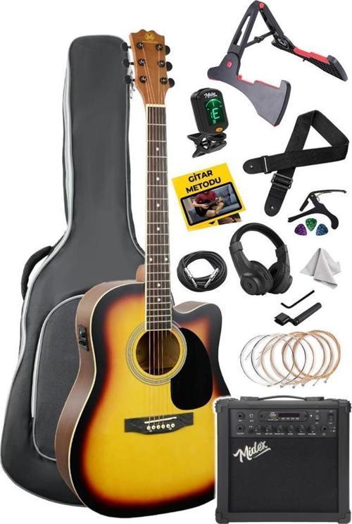 MCG-750SB-AMP Kaliteli EQ 25W Amfili Elektro Akustik Gitar Seti