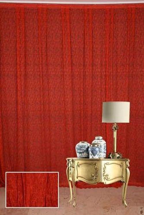 ÖRÜMCEK  MODEL KIRMIZI RENK İP PERDE HAZIR DÜĞMELERİ DİKİLMİŞ İP PERDE 300*270 cm