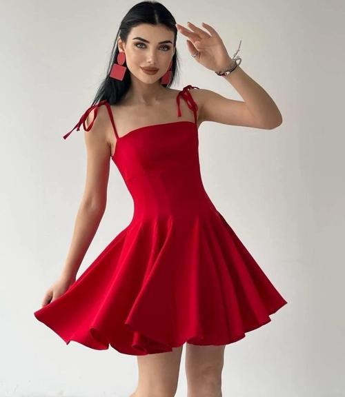 Clara Askılı Mini Elbise