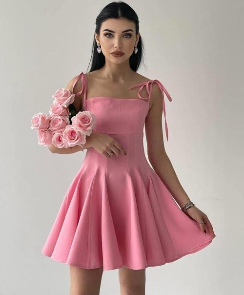 Clara Askılı Mini Elbise