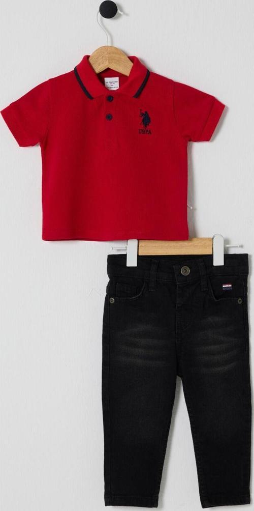 U.S POLO ASSN ERKEK BEBEK 2Lİ  PİKE T-SHIRT TAKIM Kırmızı