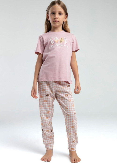 Kız Çocuk Pembe Kısa Kol Pijama Takım