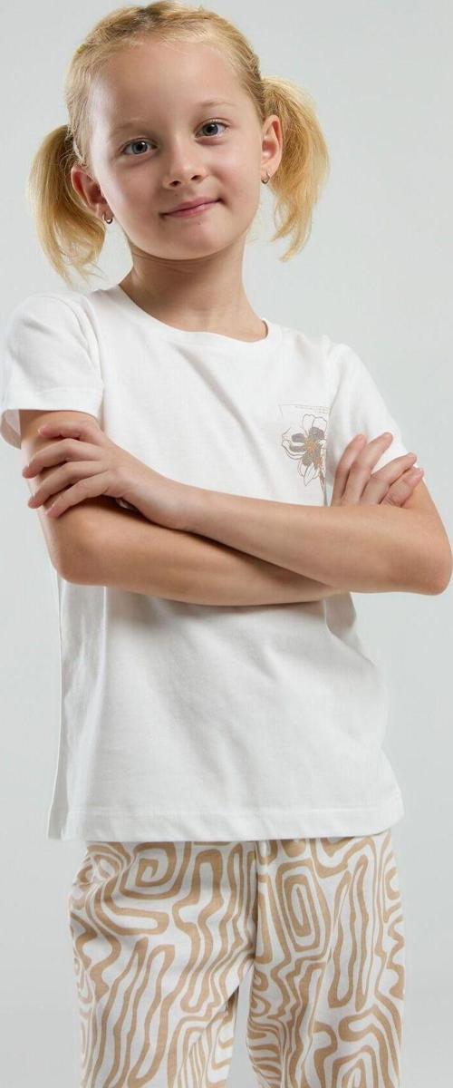 Kız Çocuk Beyaz Kısa Kol Pijama Takım