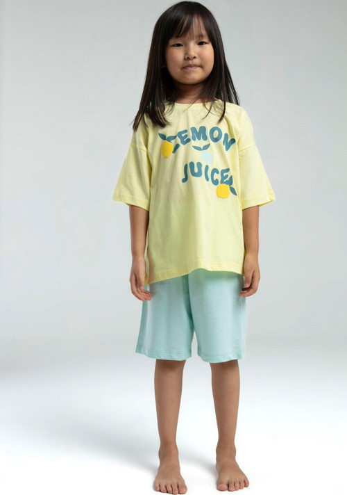 Kız Çocuk Sarı Bermuda Takım