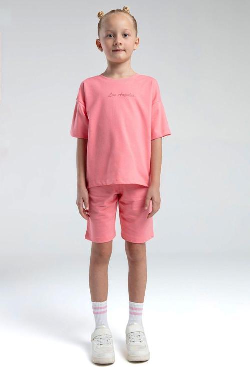 Kız Çocuk Pembe Bermuda Takım