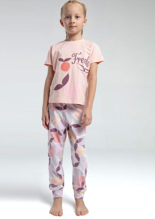 Kız Çocuk Turuncu Kısa Kol Pijama Takım