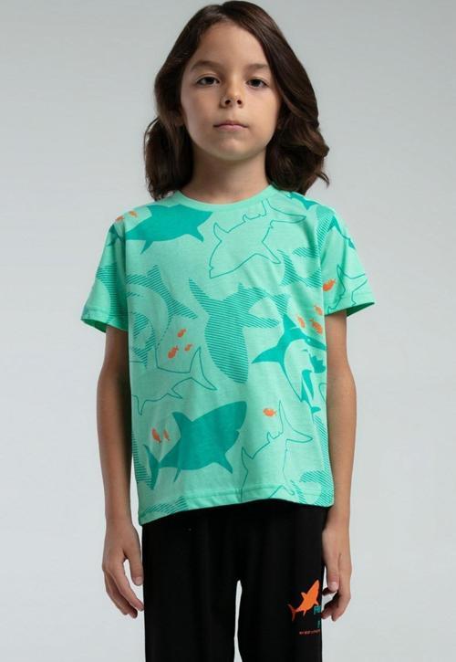 Erkek Çocuk Yeşil Kısa Kol Pijama Takım