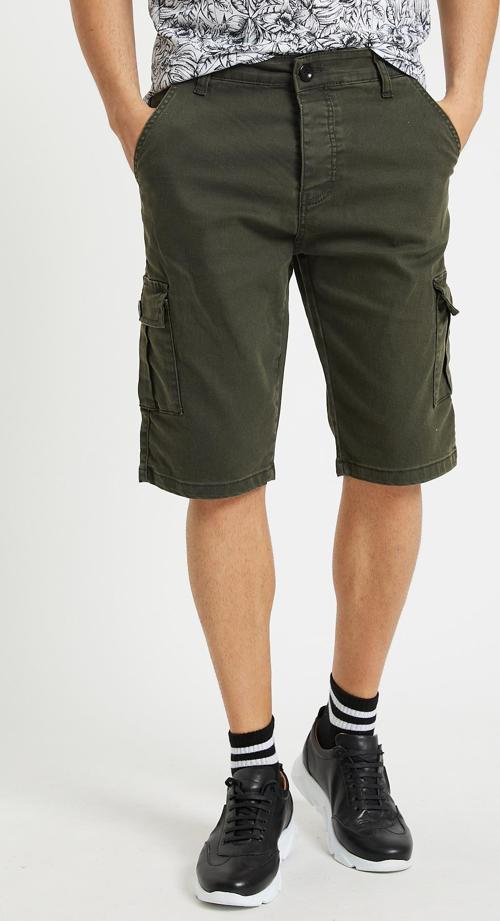 Slim Fit None Denim Yandan Cepli Esnek Kumaş Erkek Jean Kargo Şort