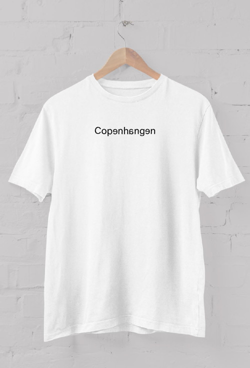 Copenhagen Baskılı Bisiklet Yaka Erkek Tişört