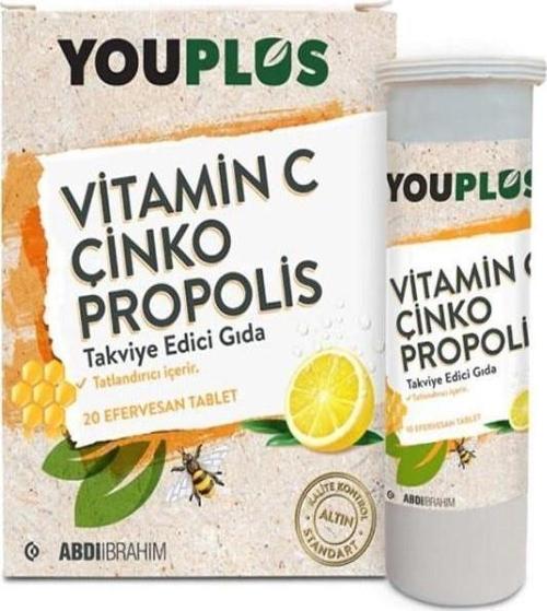 Vitamin C Çinko Propolis 20 Efervesan Tablet