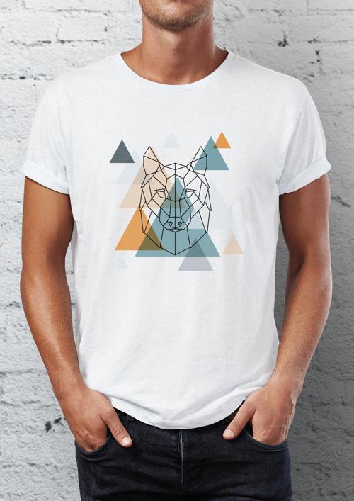 Kurt Baskılı Bisiklet Yaka Erkek Tişört