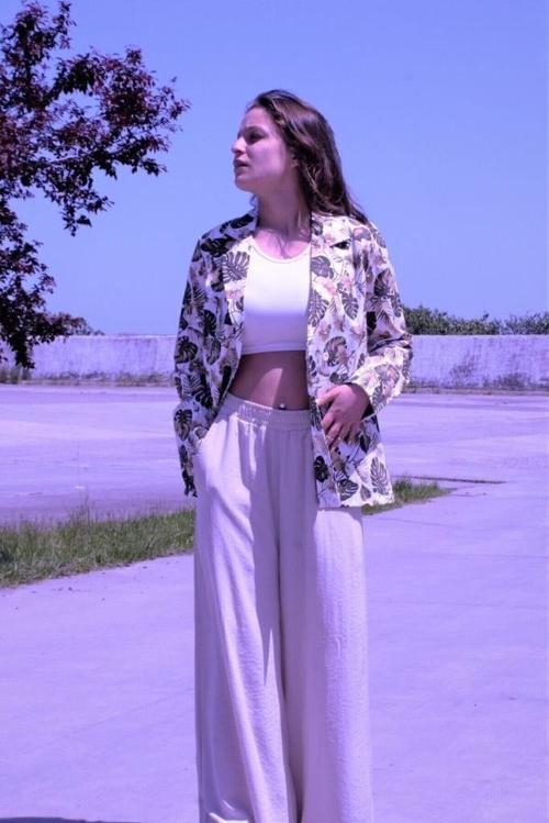 Kadın Bol Kesim Keten Oversize Rahat Ceket 3371200