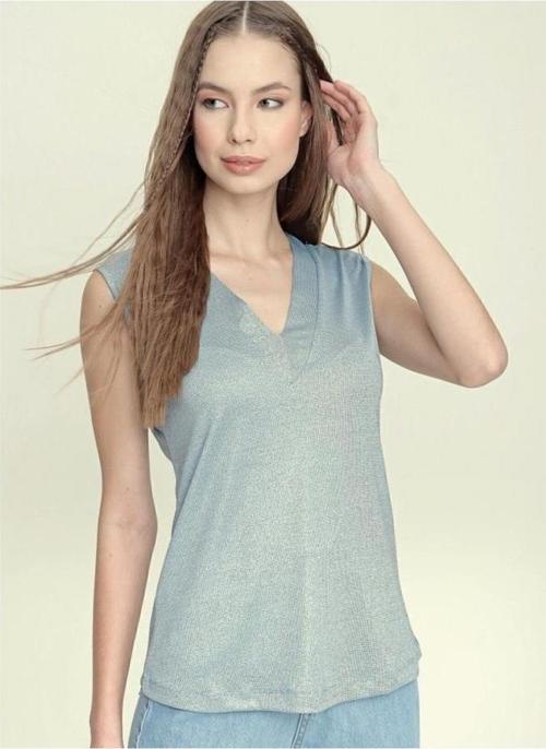 Kadın Yumuşak Dokulu Kaliteli Kolsuz Sıfır Kol T-shirt Bluz 2892140