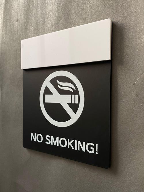 Siyah Mat Seri Sigara İçilmez No Smokıng Uyarı Levhası