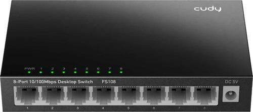 FS108 8Port 10/100Mbps Duvar Montajlı Metal Masaüstü Switch