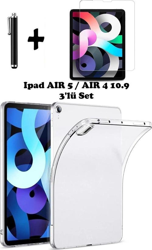 Ipad Air 5 Air 4 10.9 Uyumlu Tablet Kılıfı Silikon Köşe Koruma Ekran Koruyucu Dokunmatik Kalem Seti