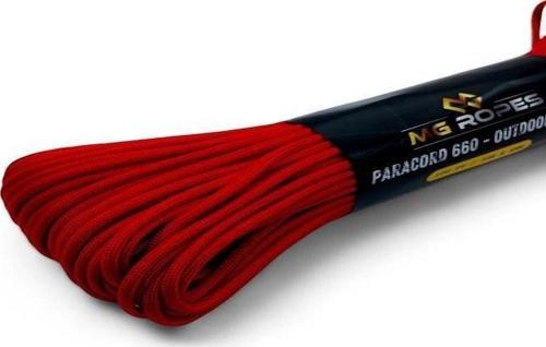 Polyester Paracord İp 4 mm Kırmızı 30 Metre