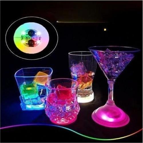 Nessiworld Renkli LED Işıklı Bardak Altlığı - Dekoratif (12 Adet, Pilli)