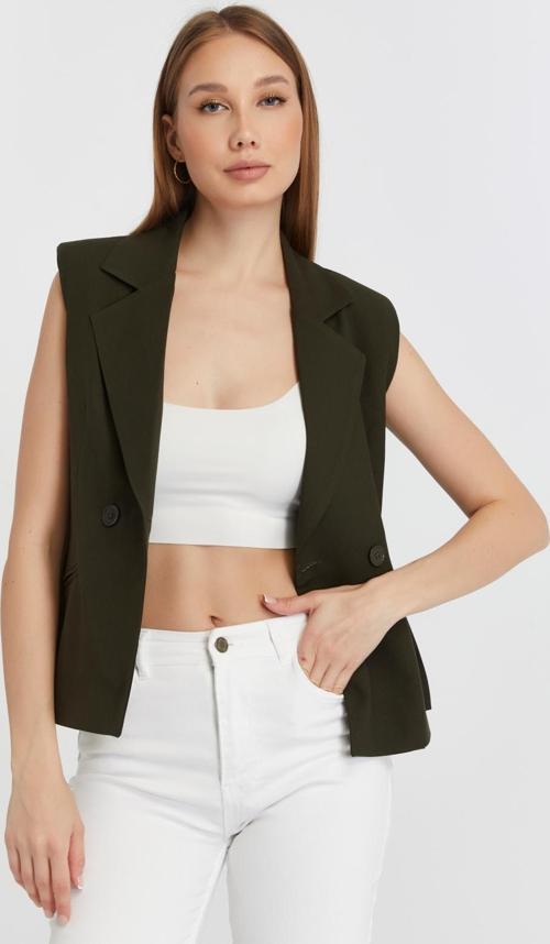 Haki Regular Fit Astarlı Dokuma Yelek