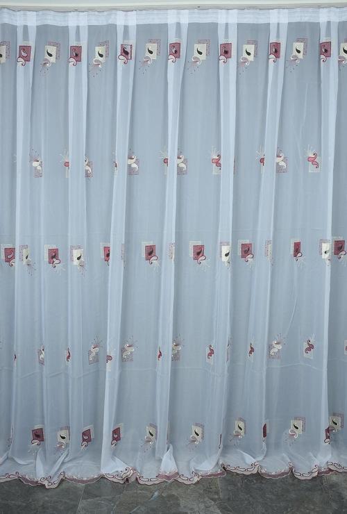 BRODE 1025 DESEN BEYAZ RENK TEK KANAT Hazır dikilmiş Pileli Fon Perde 300*260 cm