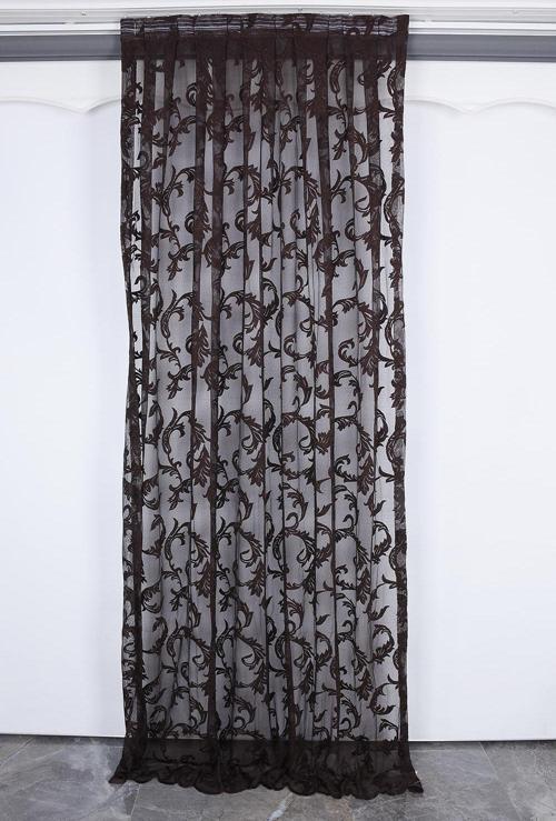 SULTAN 1 MODEL ACI KAHVE RENK TEK KANAT Pileli Fon Perde 75*260 cm