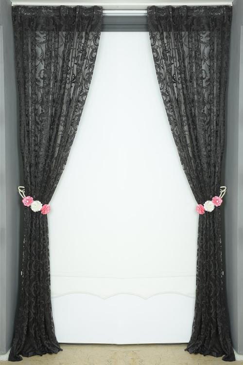 SULTAN 2 MODEL ANTRASİT RENK TEK KANAT Pileli Fon Perde 75*260 cm
