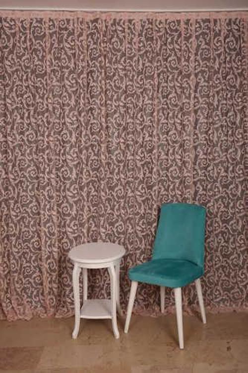 SULTAN 2 MODEL PUDRA RENK TEK KANAT Hazır dikilmiş Pileli Fon Perde 300*260 cm
