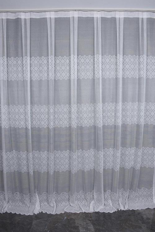 KDK 1420 DESEN KIRIK BEYAZ RENK TEK KANAT Hazır Dikilmiş Pileli Fon Perde 300*260 Cm