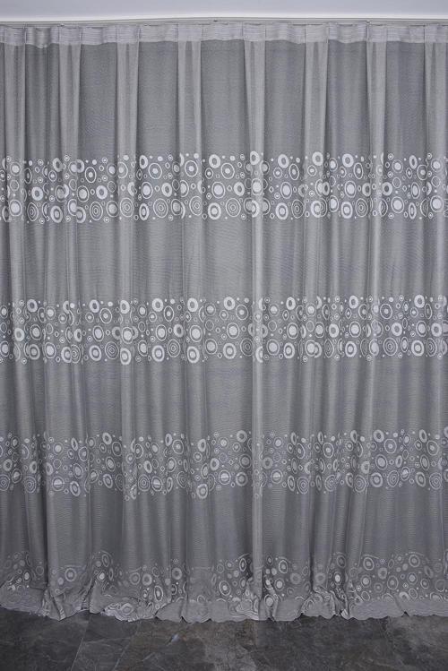 KDK 1560 DESEN GRİ RENK TEK KANAT Hazır dikilmiş Pileli Fon Perde 300*260 cm