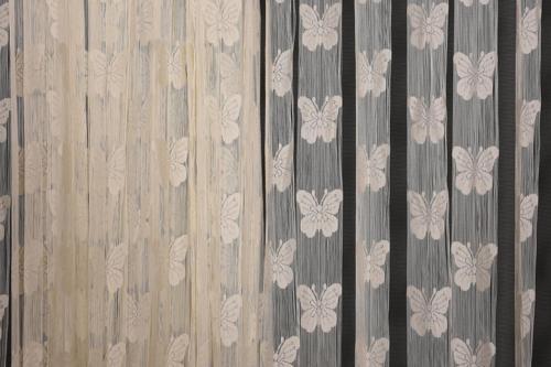 KELEBEK  MODEL KREM RENK İP PERDE HAZIR DÜĞMELERİ DİKİLMİŞ İP PERDE 175*280 cm