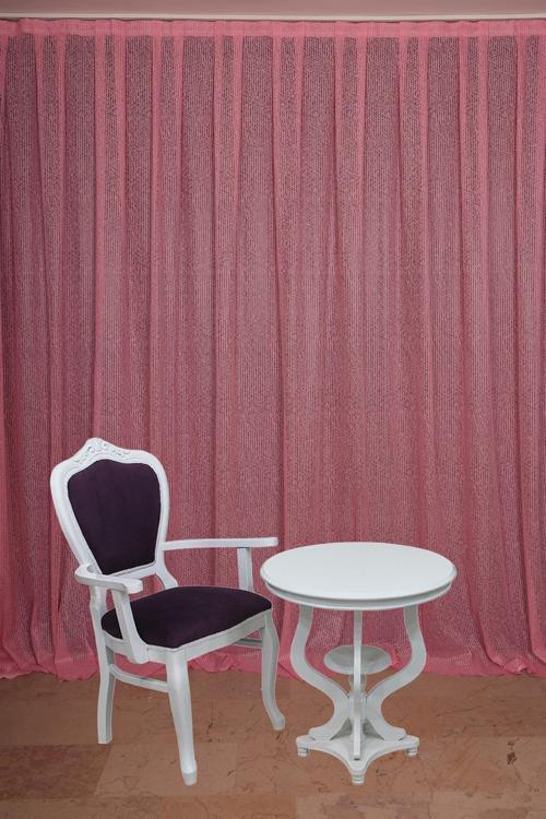ÇİZGİLİ MODEL PEMBE RENK TEK KANAT Hazır dikilmiş Pileli Fon Perde 300*260 cm