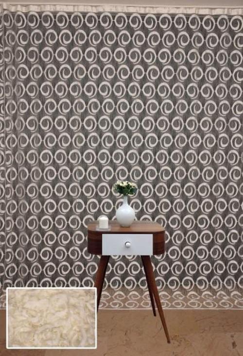 VAKKO  MODEL KREM RENK İP PERDE HAZIR DÜĞMELERİ DİKİLMİŞ İP PERDE 300*270 cm