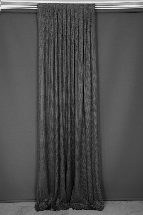 ÇİZGİLİ SİYAH RENK TEK KANAT Hazır dikilmiş Pileli Fon Perde 75*260 cm