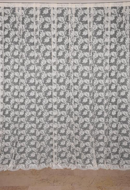 YAPRAK MODEL TÜL KREM RENK TEK KANAT Hazır Pileli Fon Perde 300*260