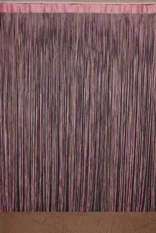 DÜZ İP  MODEL PEMBE RENK HAZIR İP PERDE 300*280