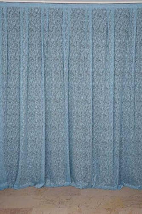 ÖRÜMCEK TÜL MAVİ RENK TEK KANAT Hazır dikilmiş Pileli Fon Perde 300*260 cm