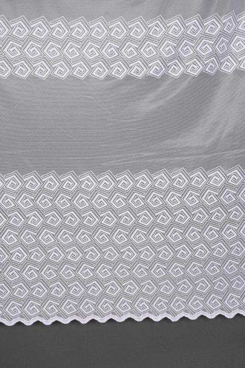 GEOMETRİK BEYAZ RENK TEK KANAT Dikilmiş Pileli Fon Perde 300*260 Cm