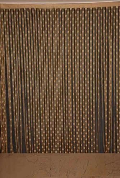 PUANLI MODEL GOLD RENK HAZIR İP PERDE 300*270 cm