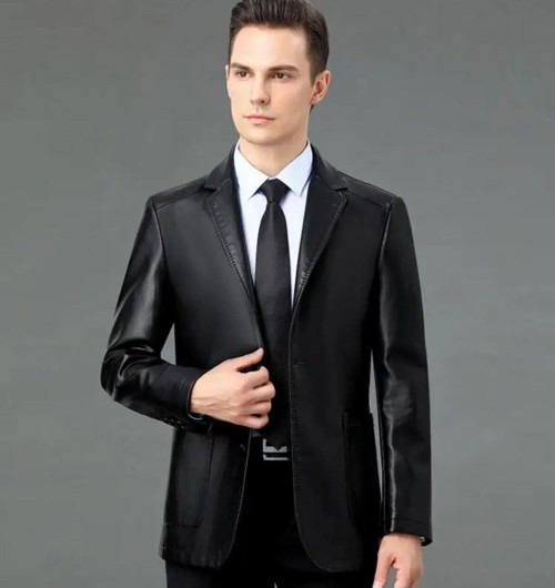 Hakiki Deri İnce Kesit Blazer Klasik Ceket