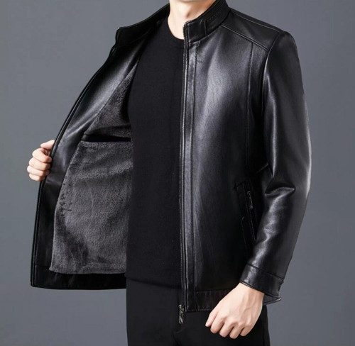 Tüylü Hakiki Deri Ceket Erkek Dar Kesim