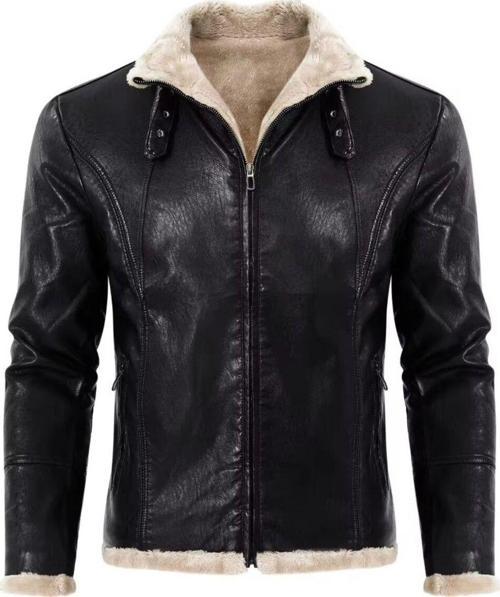 Tüylü Hakiki Deri Hırka Tarzı Ceket Dar Kesim Erkek