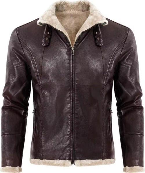 Tüylü Hakiki Deri Hırka Tarzı Ceket Dar Kesim Erkek