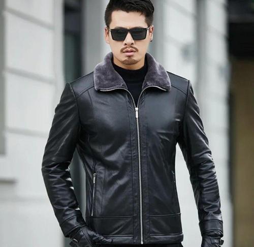 Hakiki Koyun Derisi Içi Yakası Kürk Erkek Mont