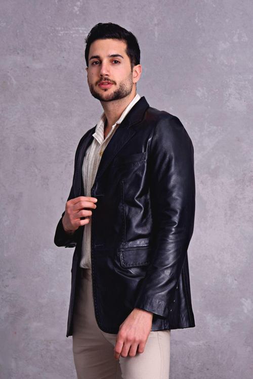 Hakiki Deri Blazer Klasik Ceket Punto Dikişli