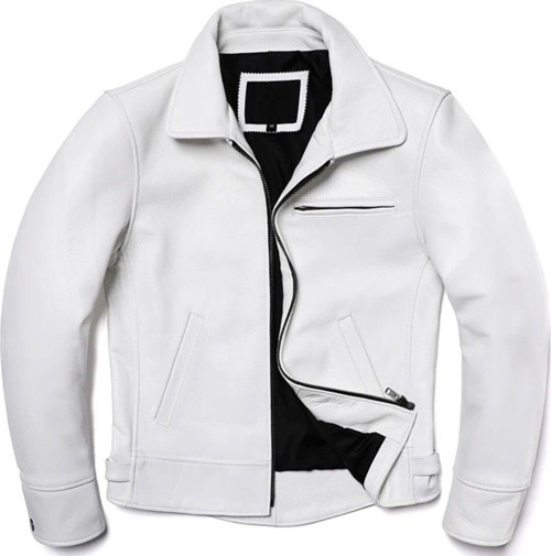 Beyaz Hakiki Deri Mont