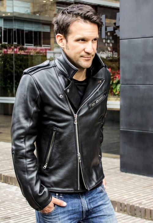 Dana Derisi Kalın Biker Mont Motorcu