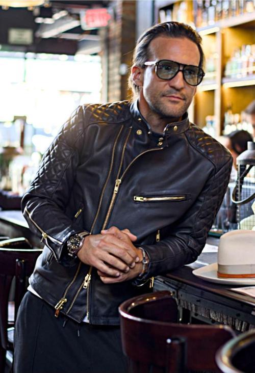 Golden Fermuarlı Kapitone Dikiş Detaylı Biker Mont