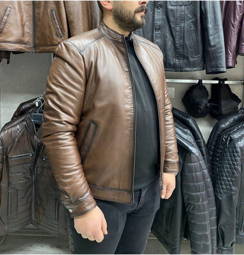 Spor Ceket Hakiki Deri Slim Fit ,Gündelik,Mevsimlik